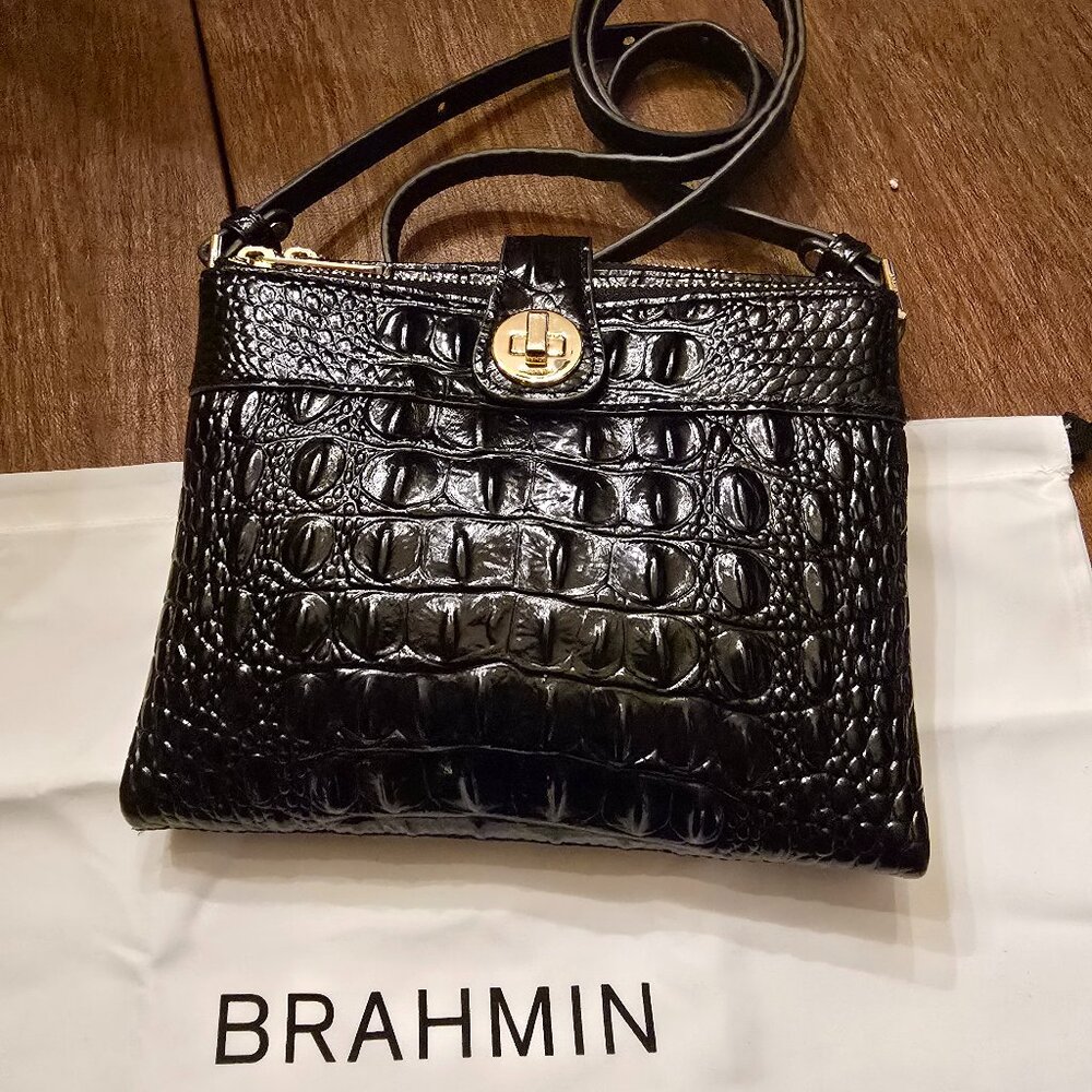 Brahmin Mina Black Melbourne Crossbody